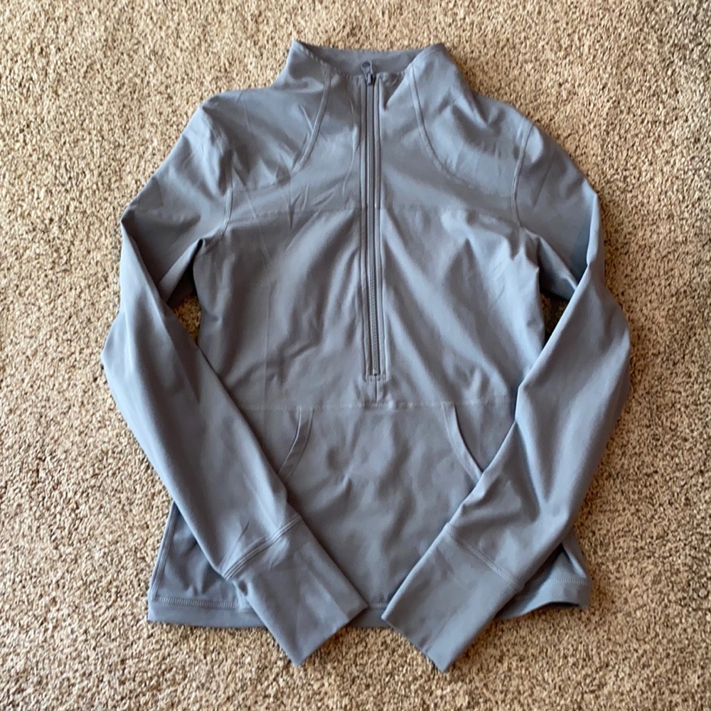 NWOT Zyia Grey 1/2 Zip Pocket Pullover